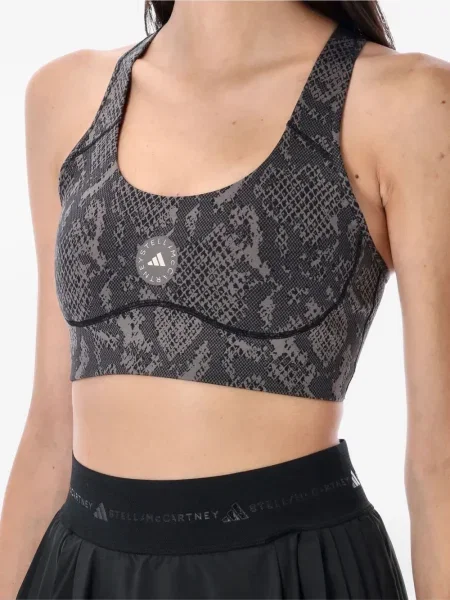 Top Adidas By Stella Mccartney cu imagine cu model piele de șarpe gri