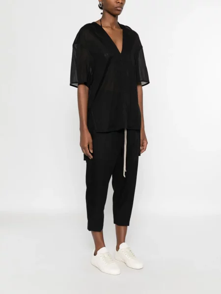 Kratak top Rick Owens s V-izrezom crna