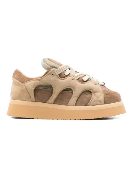 Sneakersy Santha na platformie brązowe