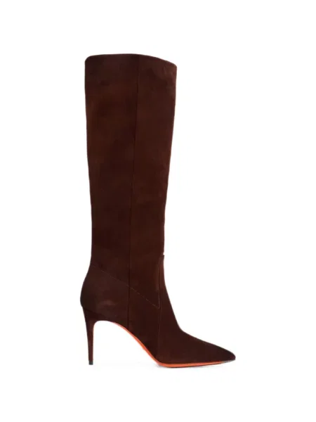 Botine Santoni din piele de căprioară maro