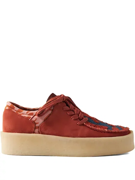 Pantofi derby Clarks Originals cu șireturi din dantelă portocaliu