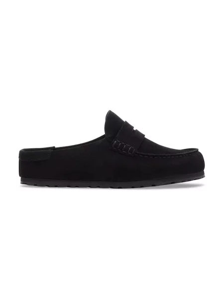Birkenstock șalpi mocasini pentru femei din piele întoarsă Naples Wrapped Suede Leather negru