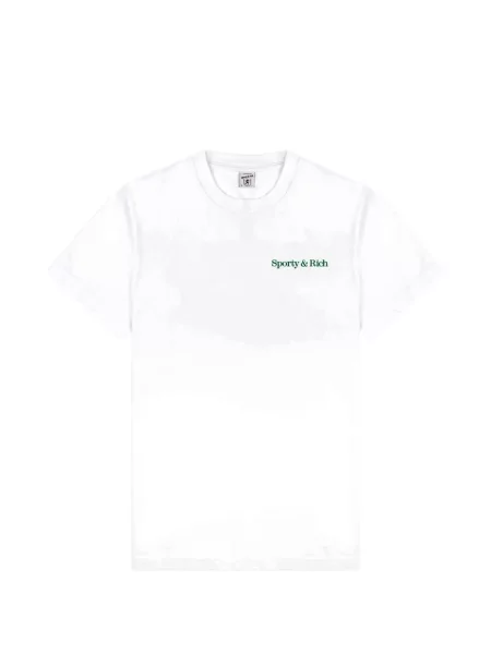 Fitness tricou Sporty & Rich cu imagine alb