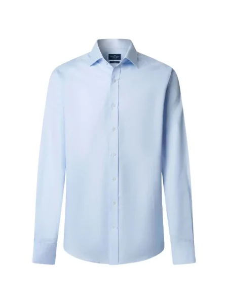 Cămașă Hackett London din țesătură twill albastru