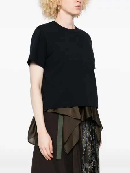 Tricou Sacai drapate albastru