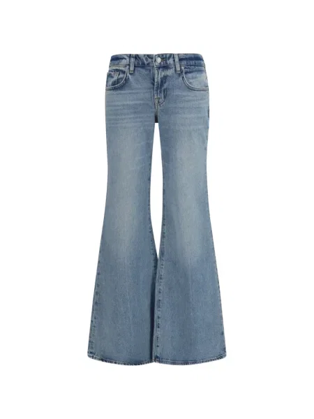 Blugi 7 For All Mankind cu talie joasă cu 5 buzunare albastru