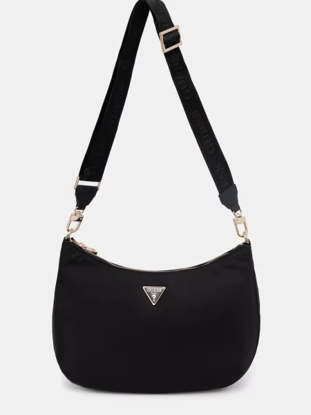 Torebka hobo Guess skórzana szara