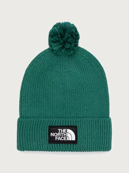 The North Face czapka z pomponem TNF Logo Box zielona