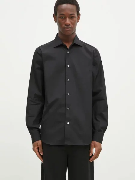 Paul Smith cămașă din bărbați cu guler clasic slim negru