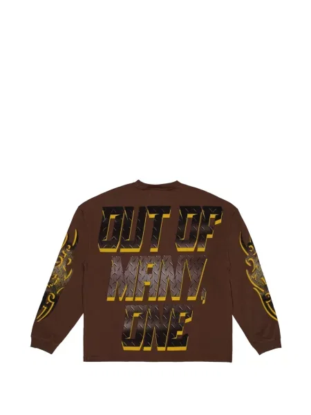 Lung tricou Godspeed cu imagine maro