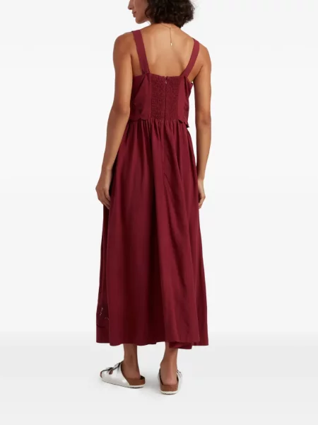 Rochie midi Chinti & Parker cu broderie roșu