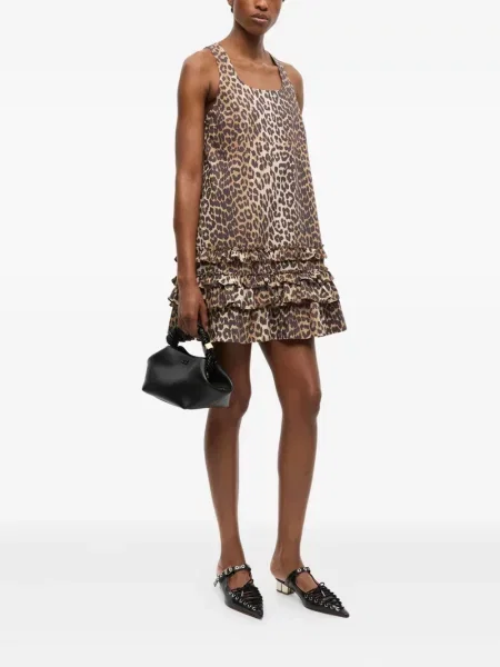 Rochie Ganni cu imagine cu model leopard de costum