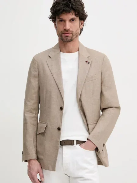 Lanen suknjič Tommy Hilfiger bež