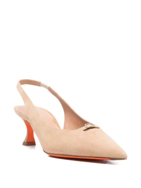Pantofi cu toc Santoni din piele de căprioară