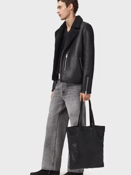 Кожаная куртка Allsaints черная