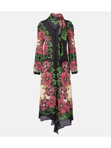 Sukienka midi La Doublej w kwiatki do kolan garniturowa