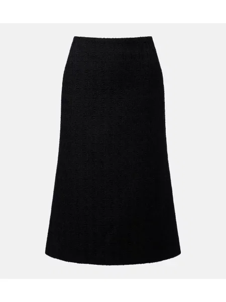 Fustă midi Mcqueen de lână negru