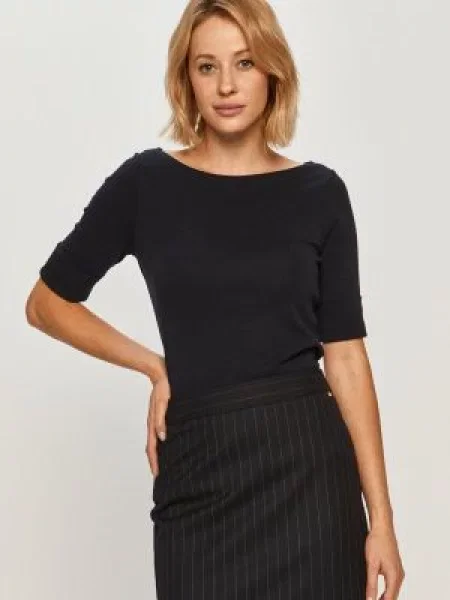 Kratka majica Lauren Ralph Lauren mornarsko modra