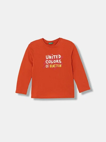 United Colors of Benetton tričko s dlouhým rukávem oranžové