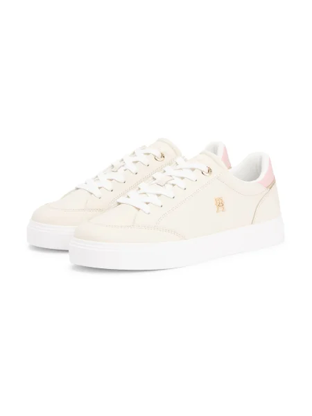 Sneakerși Tommy Hilfiger din piele bej