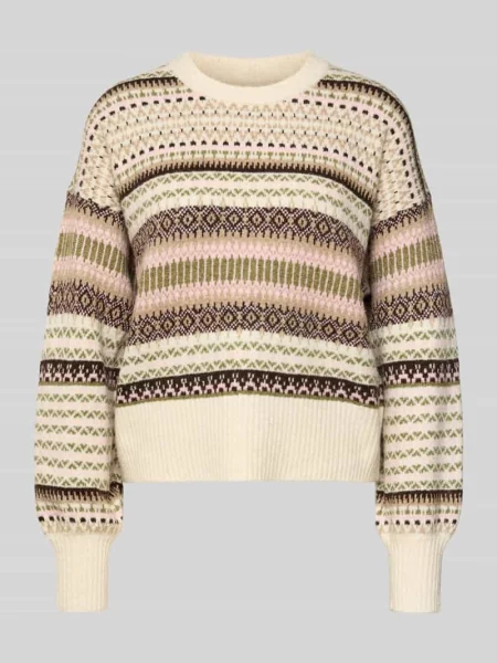 Sweter z dzianiny o kroju regular fit z obniżonymi ramionami model ‘ARIANNE’ Only różowy
