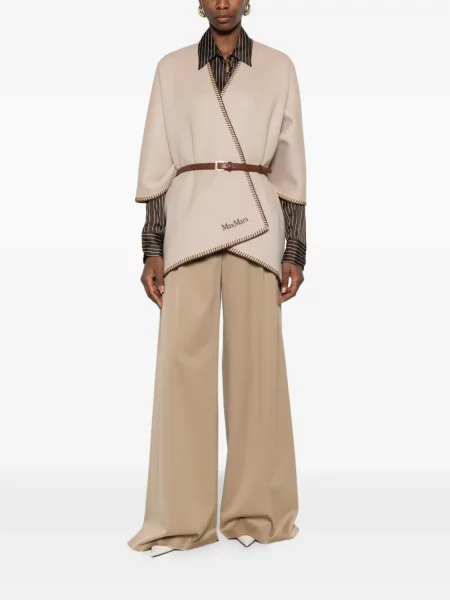 Pantaloni Max Mara plisate maro