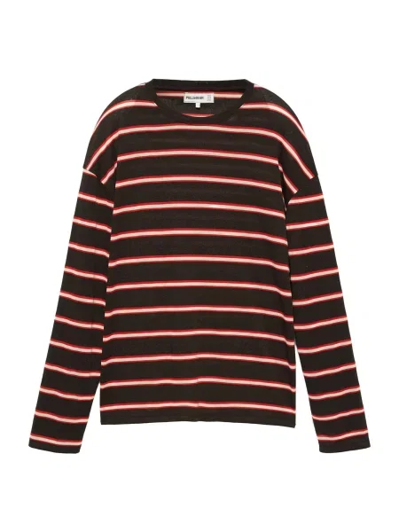 Pull&Bear Tricou crem / roșu negru