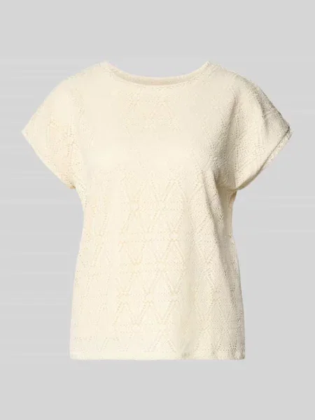T-shirt w kroju regular fit z ażurową dzianiną model MAYA' Vero Moda