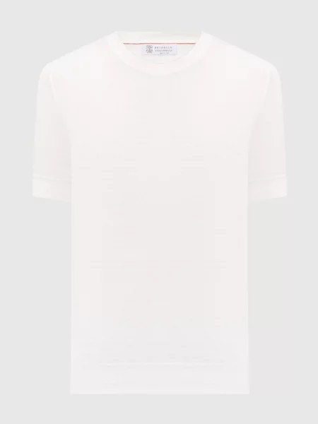 Футболка з кольору айворі Brunello Cucinelli бежева