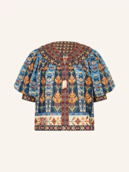 Farm Rio Koszulka Z Dekoltem W Serek blau czerwona