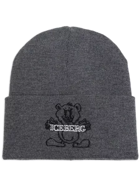 Căciulă Iceberg cu broderie de lână