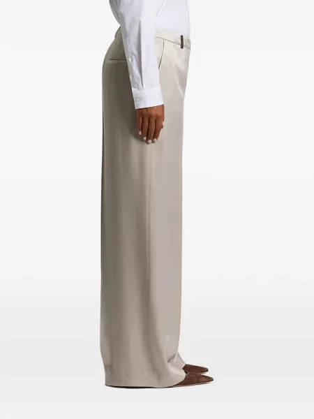Pantaloni Peserico din satin gri