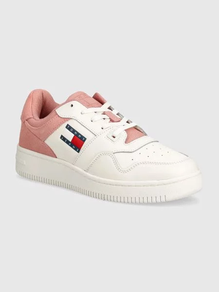 Bőr tornacipő Tommy Jeans fehér