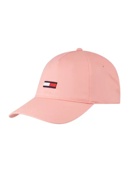 Шапка с козирка Tommy Jeans с изчистен дизайн розово