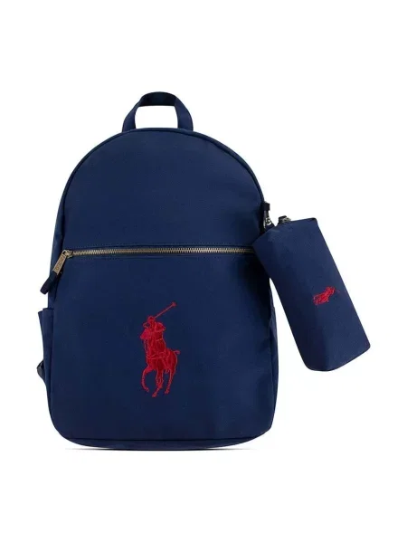 Детска раница Polo Ralph Lauren малък с изчистен дизайн тъмносиньо