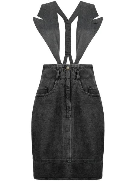Džínová sukně Moschino Pre-owned šedé