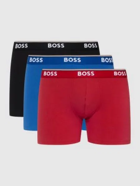 Obcisłe bokserki z z logo w zestawie 3 szt. model ‘Power’ Boss czerwone
