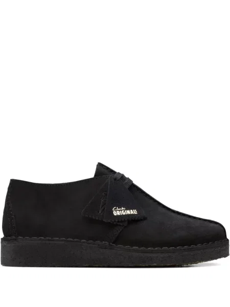 Ghete desert Clarks Originals cu șireturi din piele de căprioară negru