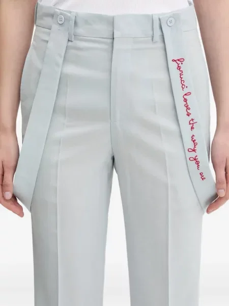 Pantaloni Fiorucci cu broderie albastru