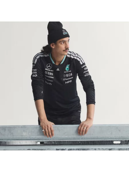 KOSZULKA Z DŁUGIM RĘKAWEM MERCEDES AMG PETRONAS FORMULA 1 TEAM DRIVER JERSEY AUTHENTIC czarna