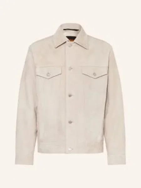 Boss Kurtka Skórzana Johot beige beżowa