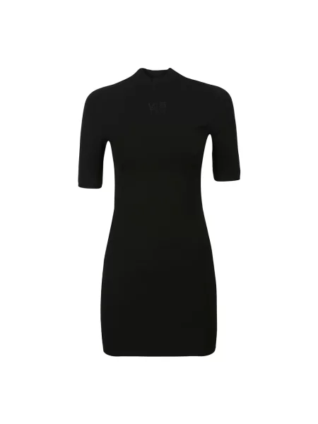 Mała mały sukienka mini T By Alexander Wang z krótkim rękawem czarna