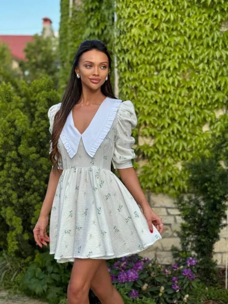 Сукня міні Milirud муслін білий