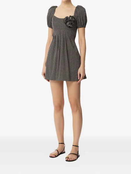 Rochie mini Elisabetta Franchi cu buline cu mâneci scurte scurtă negru