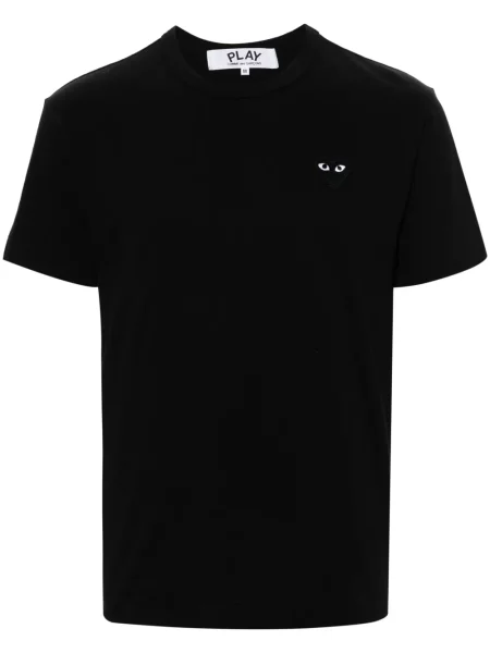 Tricou Comme Des Garcons Play cu motiv cu inimi negru