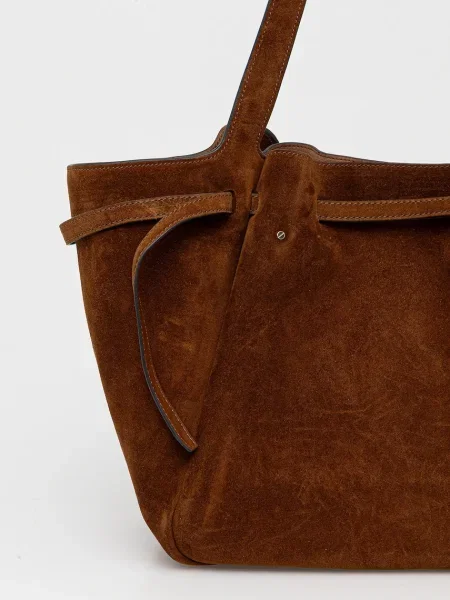 Tory Burch velúr táska Romy Suede Tote barna