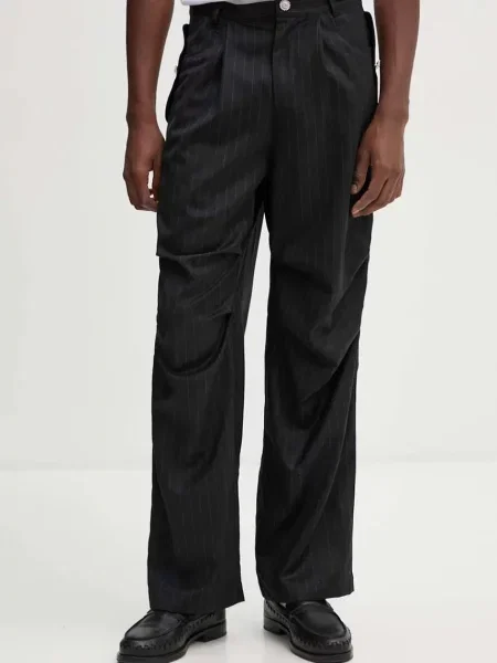 Vlněné kalhoty BLUEMARBLE jednoduché černá