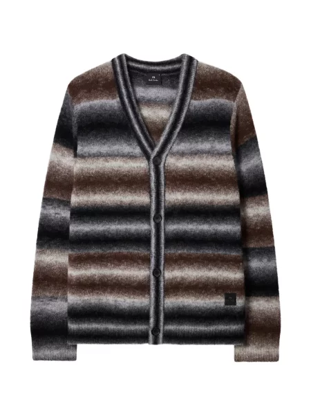 Cardigan Ps Paul Smith cu dungi cu decolteu în V negru