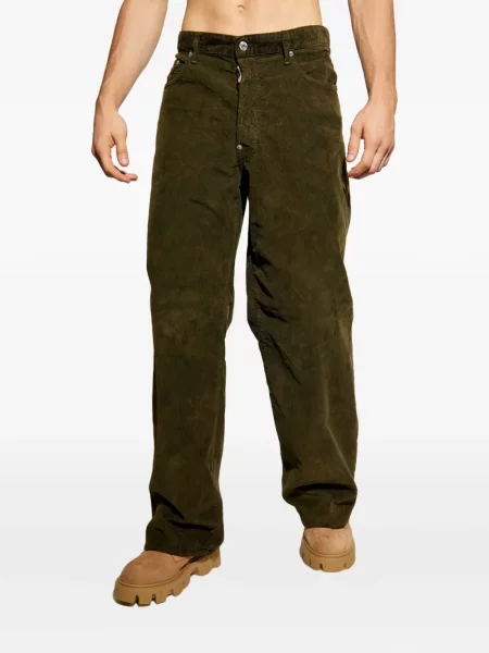 Pantaloni Dsquared2 de catifea cord verde