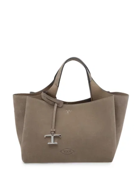 Geantă shopper Tod's din piele de căprioară cu autograf